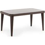 Resim Bintaşmobilya Grey Venge Rengi Dikdörtgen Bahçe Masası Venge 