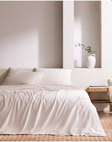 Resim Tracey King Size %100 Pamuk Pileli Linen Look Yıkamalı Çarşaflı Nevresim Takımı - Beyaz 8684427125526 Çok Renkli 