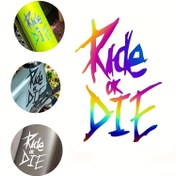 Resim 1 adet "Ride or Die" Canlı Gradyan Bisiklet Çerçeve Sticker - Dayanıklı PET Malzeme, MTB & Yol Bisikletleri için Renkli Üst Boru Etiketi, Göz Alıcı Motosiklet Aksesuarı, Bisiklet Aksesuarları 