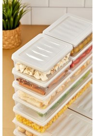 Resim Multi Box 10 Parça 4 Farklı Boy Saklama Kabı Seti - Dondurucu & Mikrodalga Uyumlu Krem 