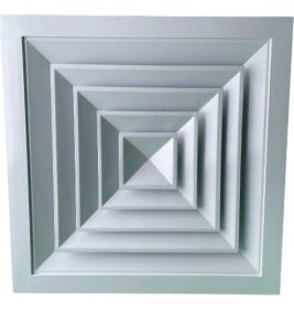 Resim Nef Teknik Qua Düz Kanatlı Kare Tavan Anemostat,alüminyum, RAL9016,YERLIÜRETIM 