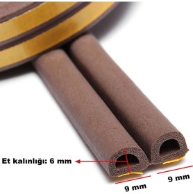 Resim Badem10 Yapışkanlı 20x2=40 Metre (KAHVERENGİ) Kapı Pencere Bandı Fitili Soğuk Izolasyon Kauçuk Bantları 