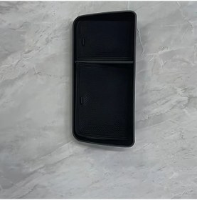 Resim Chuangyinshop 1 Adet Araç Konsolu Saklama Tepsisi - Siyah Dayanıklı Pvc Kaymaz Tabanlı Para Anahtar Organizeli 