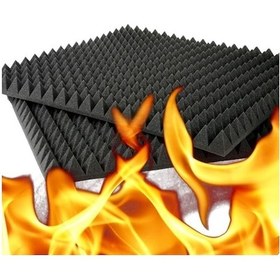 Resim Akustik Ses Yalıtımı Piramit Sünger 40Mm Yanmaz 50Dns 100Cmx100Cm 