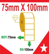 Resim Termal Etiket 75X100 - Barkod Etiket 15 Rulo 7500 Adet 