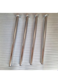Resim 4 Adet-metal Konik Ayak-masa Ayağı-gümüş Renk-73.5cm- Açılı Ayak 