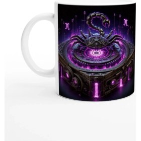 Resim Akrep Burcu Baskılı Kahve Kupası - Zamanın Çarkları Astroloji Mekanizması Vs2 