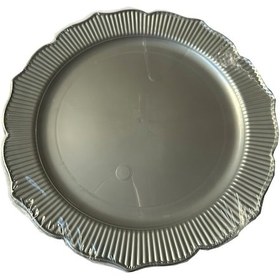 Resim Davet Doğum Günü Parti Sert Plastik Yuvarlak Mika Tabak - 18 Cm. - Gri - 6'lı 5 Paket Gri 