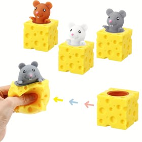 Resim 4/7/9 adet Sıkıştırılabilir Kauçuk Peynir Fare Oyuncak, Komik Prank Bardağı, Eğlenceli Pinç Müzik Sıkıştırır Hayvan Partisi Doğum Günü Hediyesi 