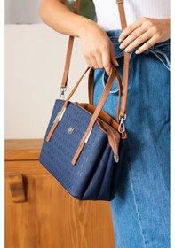 Resim Just Polo Kadın Günlük Kullanıma Uygun Ayarlanabilir Askılı Lüks El Ve Omuz Çantası Shopper Lacivert 