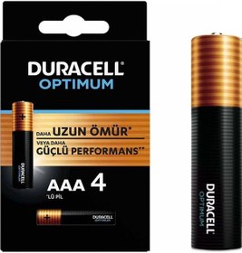 Resim Duracell Optımum Mx2400 1.5 Volt Alkalin Aaa İnce Kalem Pil 4lü Paket 