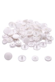 Resim SeraSelin 100 Adet Plastik Çıtçıt Beyaz Çıtçıt T5=12,4 mm DİKİŞSİZ Kolay Takılır Beyaz Çıt Çıt Seti 