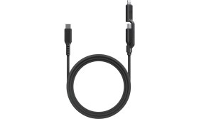 Resim Energea Flow Duo 2in1 1.5m 240W Type-C To Type-C ve Lightning Pd Hızlı Şarj Kablosu 