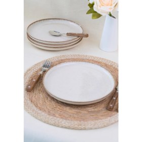 Resim Kütahya Porselen Moderna Pasta Takımı Tarçın 4 Parça 21CM MOD21DUS4730P02 