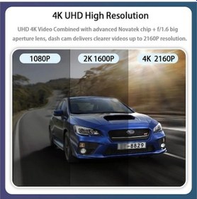 Resim Createtech Hd 4k 3840x2160p Wifi Araba Dvr Dash Cam Kamera 2k 24h Park Monitör Güvenlik Uygulaması Black 32g 