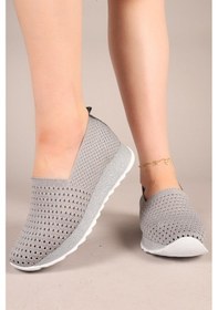 Resim Snix Triko Kalın Tabanlı Babet Gri-7961 Gri 