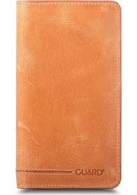 Resim Guard Plus Telefon Girişli Antik Sarı Hakiki Deri Unisex Cüzdan 