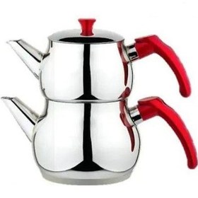 Resim Ulusoy Tombik Çaydanlık Takımı Kendinden Süzgeçli Orta Boy Gri 