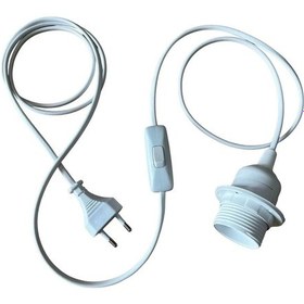 Resim Arapuarlı Aç Kapa Anahtar Fişli Duy Seyyar E27 2x0,50 4 Metre Beyaz 