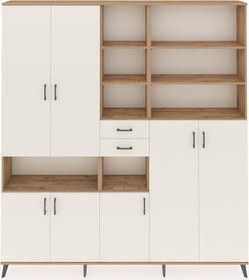 Resim Arges Dolap 17 Raflı 2 Çekmeceli 7 Kapaklı 220x30x243 Çam-aytaşı/aytaşı Aytası/aytası 