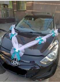 Resim Ainel Araba İçin Turkuaz Düğün Şeritleri 230642633 
