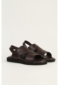 Resim Pierre Cardin Hakiki Deri Kahve Erkek Sandalet Pc-7315 Kahverengi 
