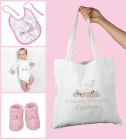 Resim Ejoya Bebeklere Özel Çantasında Kişiye Özel Zıbın Önük Ve Patik Bebek Hediye Seti 109767 