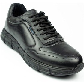 Resim King Paolo 1018 Siyah Deri Büyük Numara Günlük Erkek Ayakkabı Siyah 