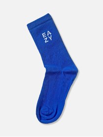 Resim Eazy Co Unisex Pamuklu Saks Mavi Dikişsiz Havlu Tenis Spor Çorap 