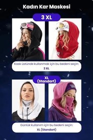 Resim Kadın Polar Bordo Kar Maskesi 