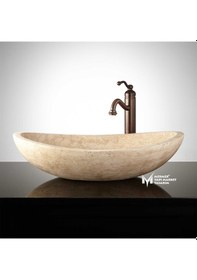 Resim Traverten Elips Lavabo 