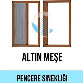 Resim Pileli Plise Sürgülü Akordiyon Altınmeşe Yatay Pencere Sinekliği 0-70 x 0-140 İstenilen Ölçüde 