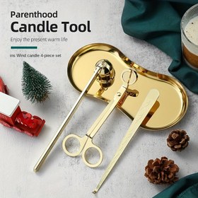 Resim 3/4 adet Küçük Aromaterapi Mum Aracı Seti, Mum Söndürücü Aracı Seti, Paslanmaz Çelik Mum Makasları, Fitil Kesici, Mum Söndürücü Kapak, Mum Fitil saç tokası, Mum Aksesuarları 