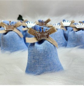 Resim Pleksi İsimlikli Lavanta Kesesi Bebek Şekeri 30 Adet 