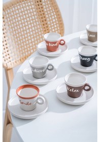 Resim Acar Ruby 6 Kişilik Kahve Fincan Takımı - 100 Ml Renkli 