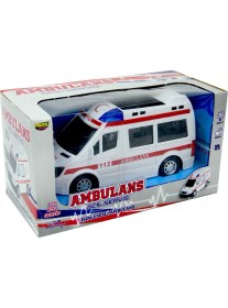 Resim Prestij Işıklı Sesli Pilli Ambulans Çocuklar İçin 20 cm Uzunluğunda Eğlenceli Oyuncak 