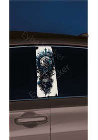 Resim Araç Kapı Direk Kaplama Folyosu Karışık Desenli Drk8 Sağ Sol Takım 2 Adet - 22x50 Cm 