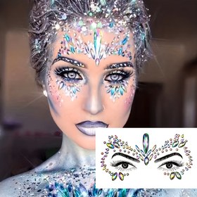 Resim 5 Adet Yüz Yapay Taşları & Yüz Takıları, Kendinden Yapışkanlı Festival Makyajı için Kristalli Yapay Taşlar, Rave ve Karnaval İçin Yüz Süsleri, Su Geçirmez Vücut Yapay Taşları (Oval) 
