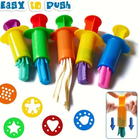 Resim Çocuklar Oyun Hamuru Ekstrüder Seti, Yıldız, Kalp, Çiçek Şekilli DIY El Sanatları Slime Araçları, Eğlenceli Kurabiye Kesici Tasarımı, Dayanıklı ABS Malzemeden Yapılmış, Yaratıcı Oyun İçin, 3-6 Yaş 