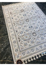 Resim Modern Desenli Mavi Salon Kilimi-160 230 Cm- Açık Mavi 