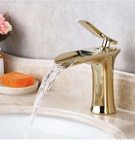 Resim Fkn Şelale Lavabo Bataryası Pvd Gold 