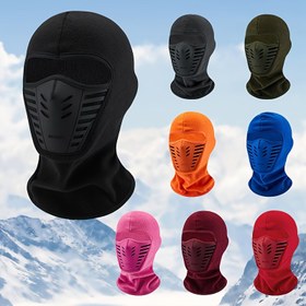 Resim Entegre Vizörlü Kış Bisiklet Balaclava - Rüzgar Geçirmez, Termal Yüz Maskesi Motosiklet ve Kayak için, Siyah, Beyaz, Turuncu, Mavi, Pembe, Kırmızı Renklerde Mevcut - Soğuk Hava için Polyester Örme Boyun Isıtıcı, Kayak Maskesi 