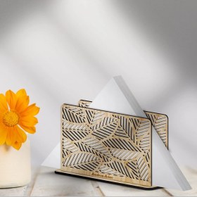 Resim BK Kişiye Özel Yaprak Tasarımlı Ahşap Peçetelik - 1 