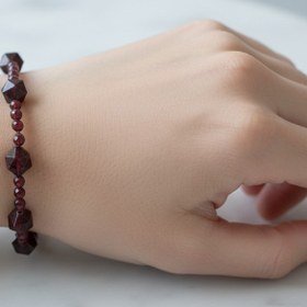 Resim Lal Doğal Taş 925 Ayar Gümüş Bileklik - Özel Tasarım - 21 cm 