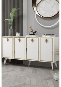 Resim 8212-32dd Kb150 Konsol, Tv Ünitesi Beyaz-altın Beyaz-altın 