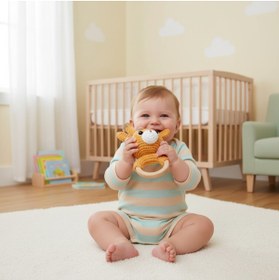 Resim Organic Sisters Toys Organik Diş Kaşıyıcı - Organik Oyuncak -Zürafa 