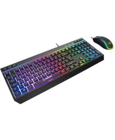 Resim Tuba Toptaş Rampage KM-R57 Siyah Rgb Aydınlatmalı Q Oyuncu Multmedia Klavye ve 12800 Dpi Mouse Gaming Set 