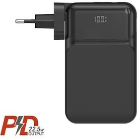 Resim 1027 20000 Mah Type-c Lightning 22,5 W Hızlı Şarj Dijital Göstergeli Powerbank Siyah 