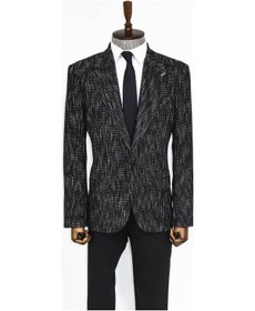 Resim Wessi Desenli Slim Fit Spor Siyah Erkek Ceket - Wessi Siyah 