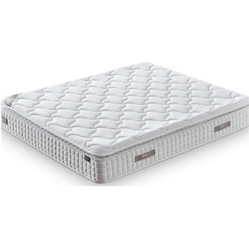 Resim Zambak Çift Kişilik Antibakteriyel Ortopedik Paket Yaylı Pedli Yatak Ekru 